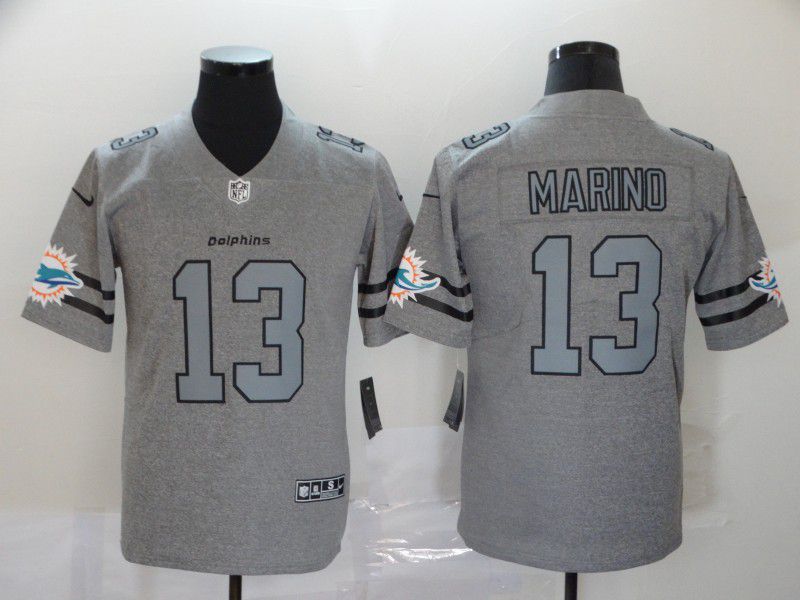 Men Miami Dolphins 13 Marino Grey Retro Nike NFL Jerseys